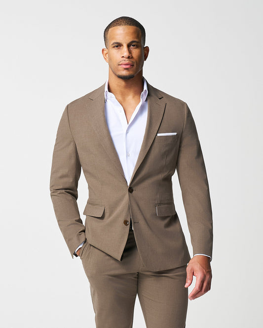 State & Liberty Athletic Fit Stretch Blazer - Lightweight Heathered Latte