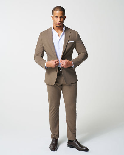 State & Liberty Athletic Fit Stretch Blazer - Lightweight Heathered Latte