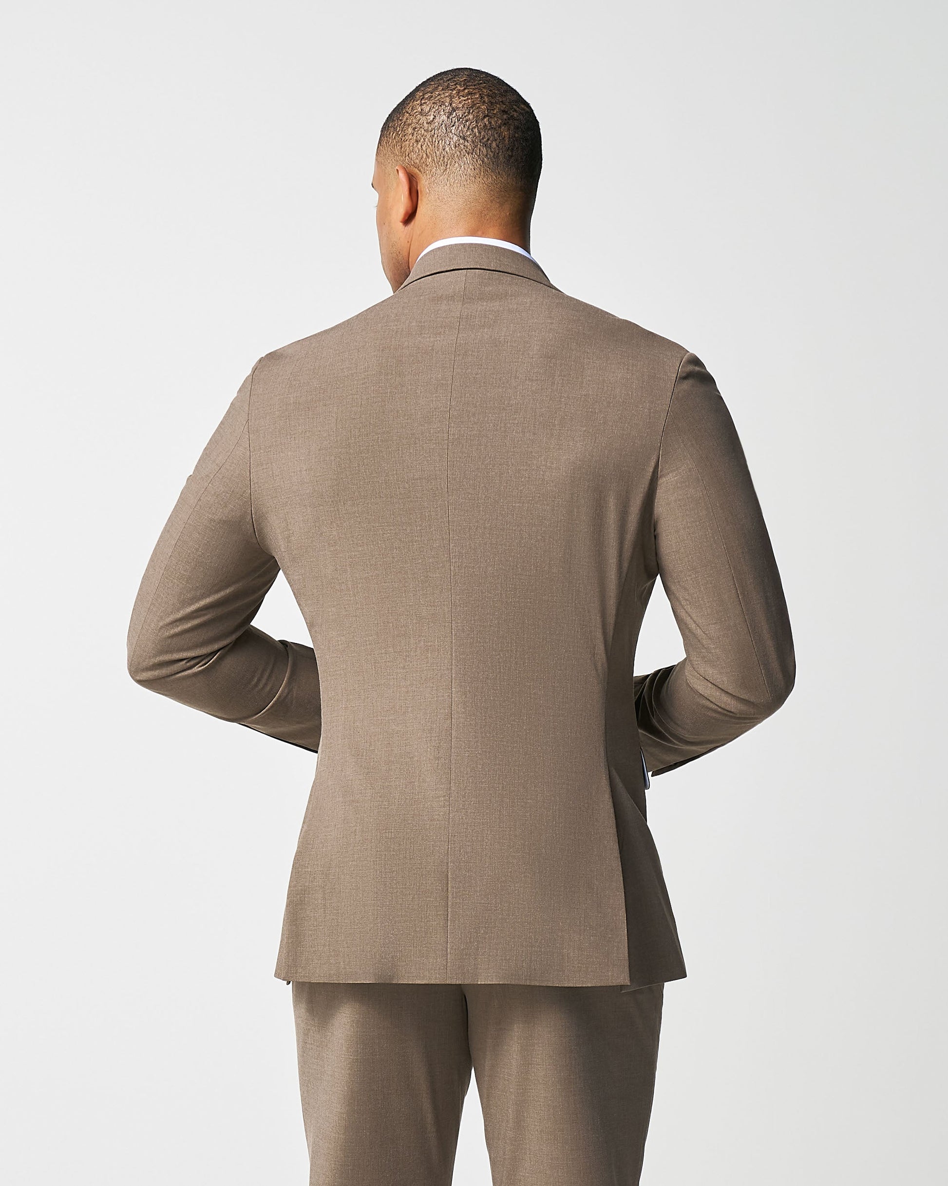 State & Liberty Athletic Fit Stretch Blazer - Lightweight Heathered Latte