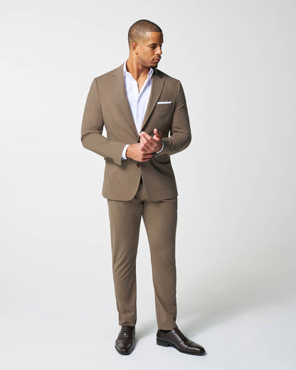 State & Liberty Athletic Fit Stretch Blazer - Lightweight Heathered Latte