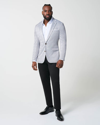 State & Liberty Athletic Fit Stretch Blazer - Light Grey Plaid