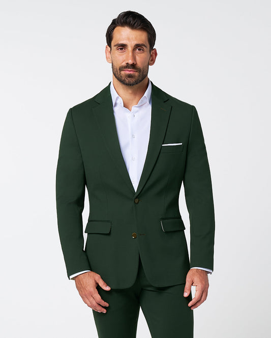 State & Liberty Athletic Fit Stretch Blazer - Solid Hunter Green