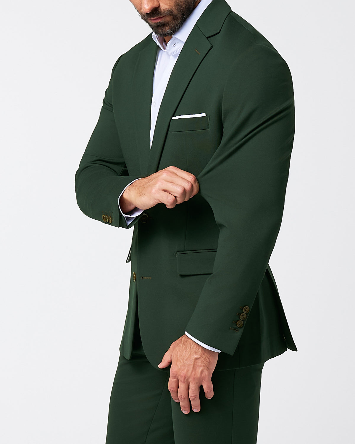 State & Liberty Athletic Fit Stretch Blazer - Solid Hunter Green