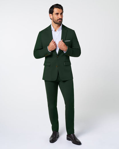 State & Liberty Athletic Fit Stretch Blazer - Solid Hunter Green