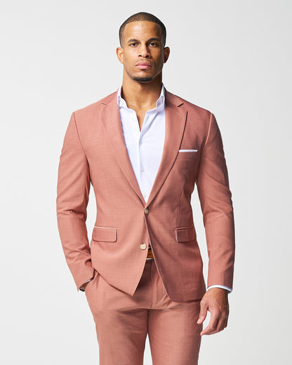 State & Liberty Athletic Fit Stretch Blazer - Heathered Salmon