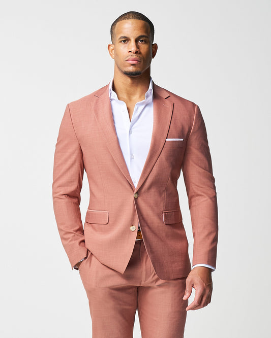 State & Liberty Athletic Fit Stretch Blazer - Heathered Salmon