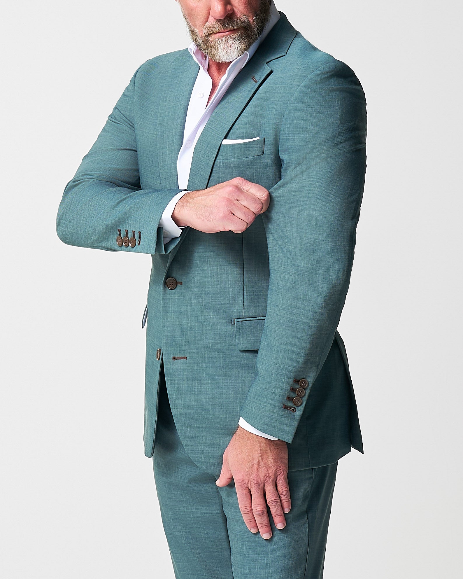State & Liberty Athletic Fit Stretch Blazer - Heathered Sea Green