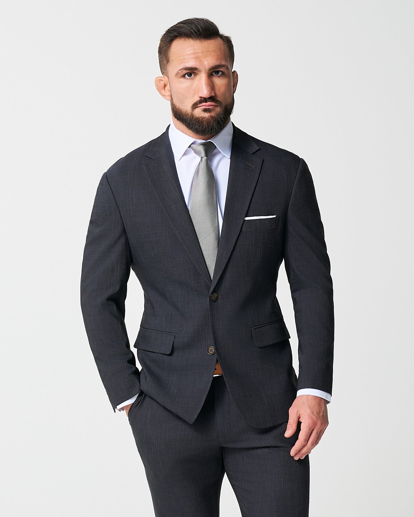 State & Liberty Athletic Fit Stretch Blazer - Heathered Midnight Navy