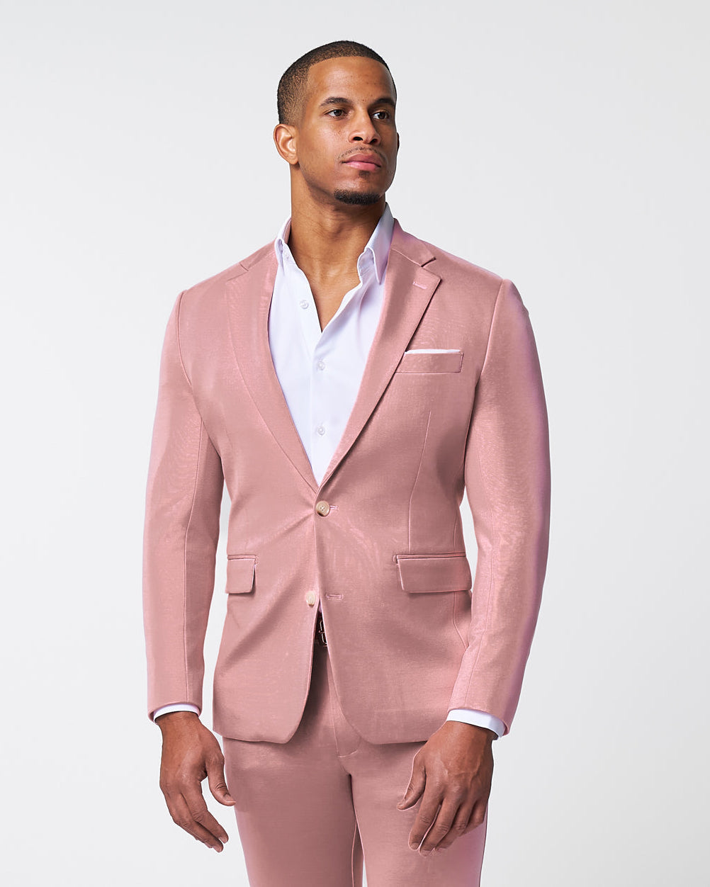 State & Liberty Athletic Fit Stretch Blazer - Solid Rose