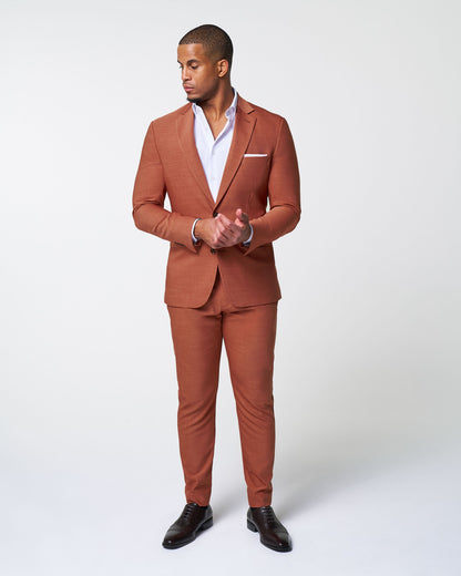State & Liberty Athletic Fit Stretch Blazer - Heathered Burnt Orange