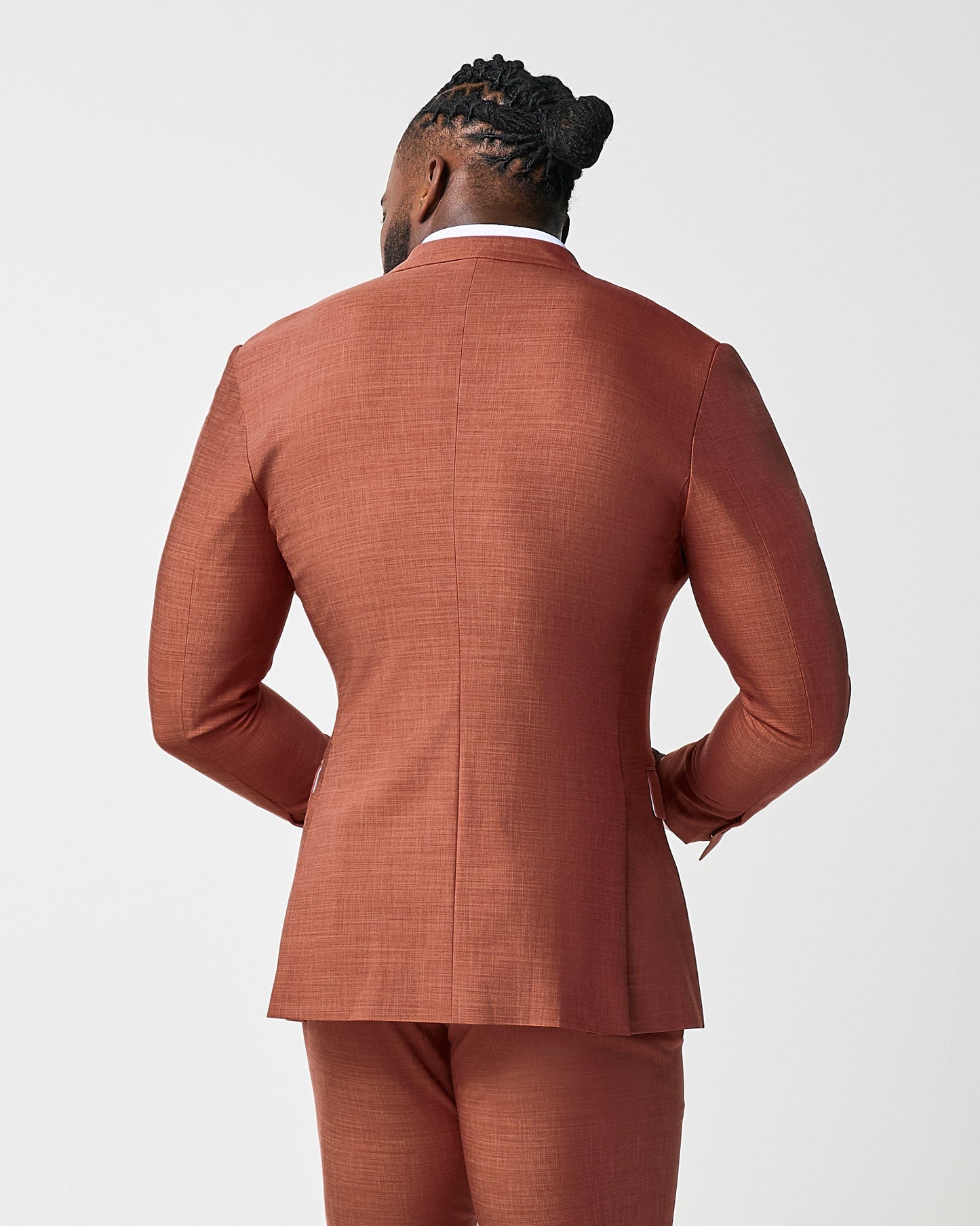 State & Liberty Athletic Fit Stretch Blazer - Heathered Burnt Orange