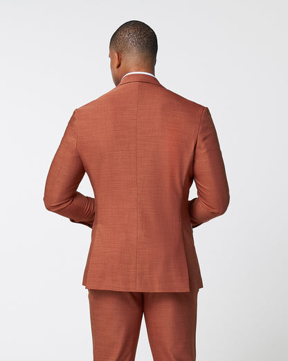State & Liberty Athletic Fit Stretch Blazer - Heathered Burnt Orange