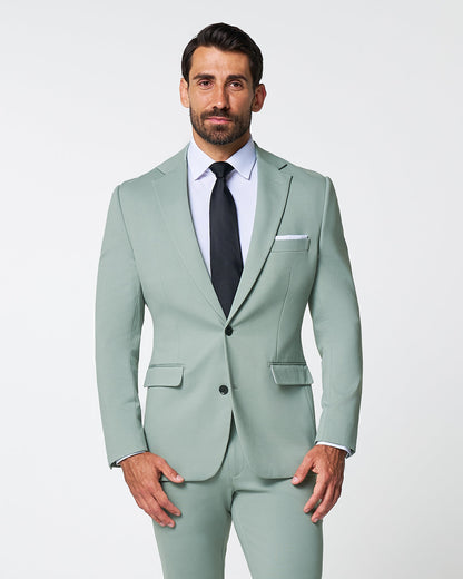 State & Liberty Athletic Fit Stretch Blazer - Solid Dusty Sage