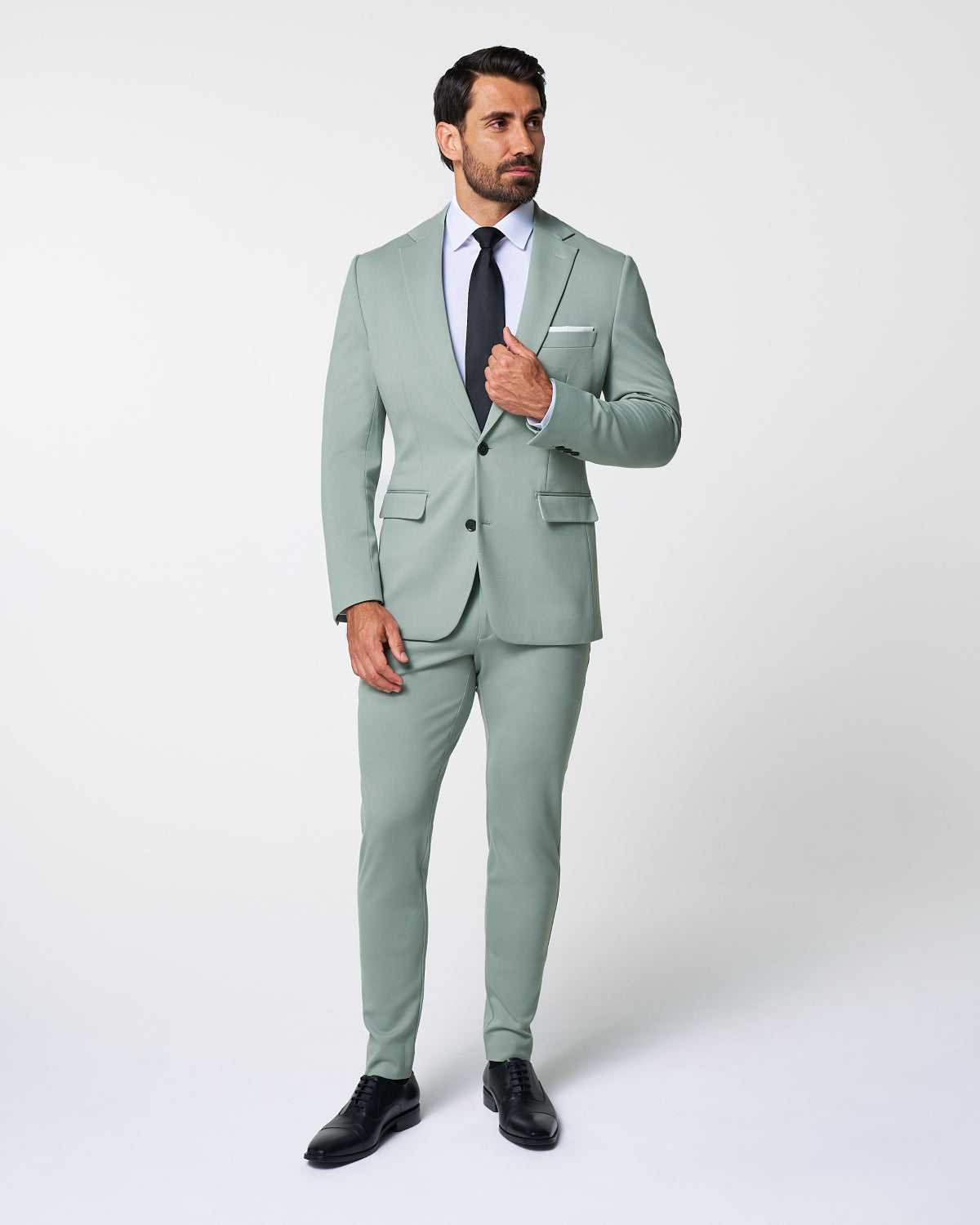 State & Liberty Athletic Fit Stretch Blazer - Solid Dusty Sage