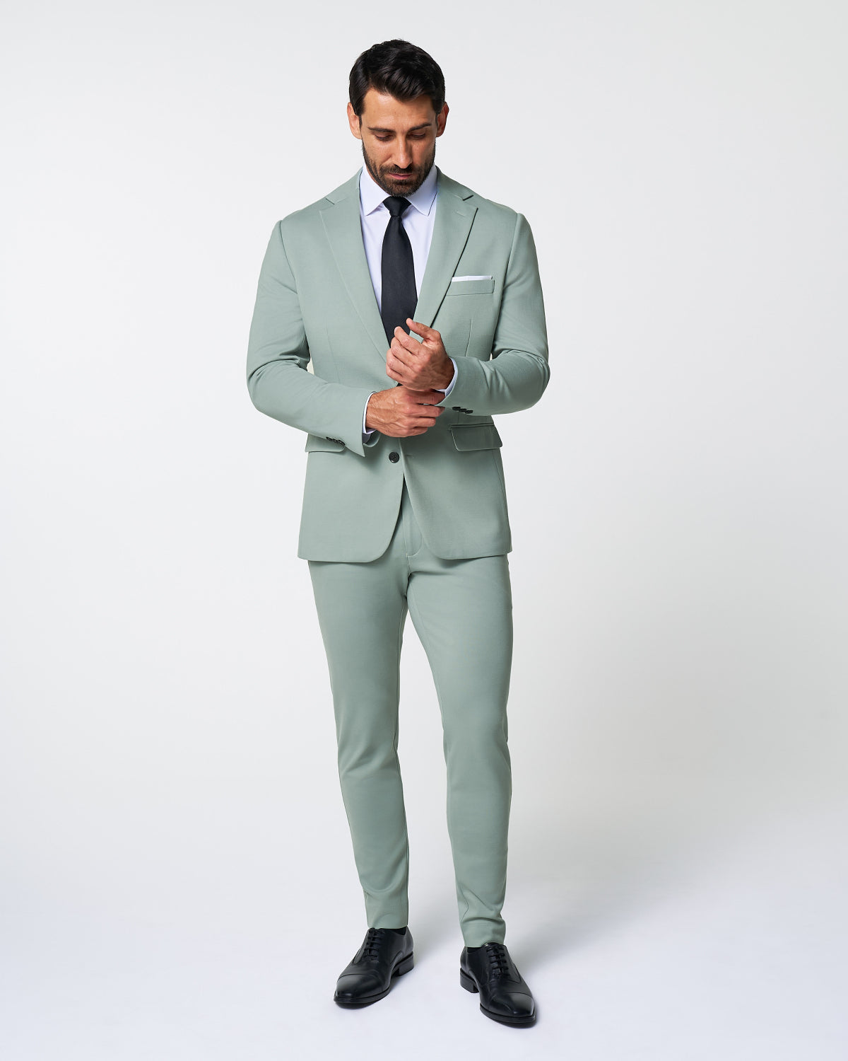 State & Liberty Athletic Fit Stretch Blazer - Solid Dusty Sage