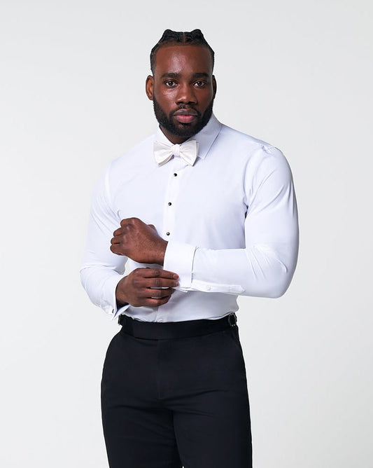 State & Liberty The Solid White Tuxedo Shirt
