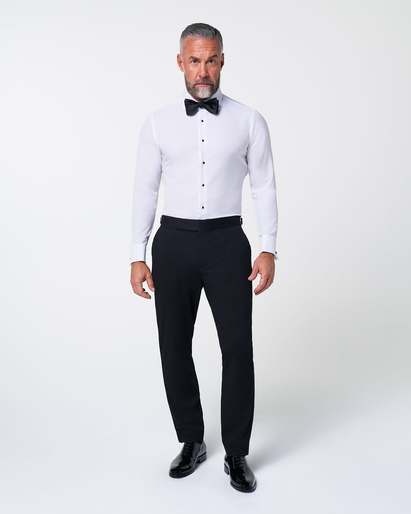 State & Liberty The Solid White Tuxedo Shirt