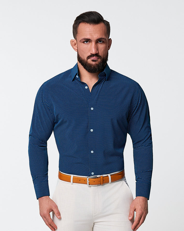 State & Liberty "The Boylston" Navy with White Polka Dots