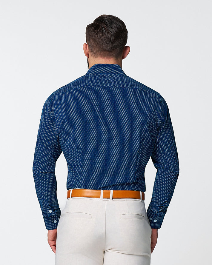 State & Liberty "The Boylston" Navy with White Polka Dots