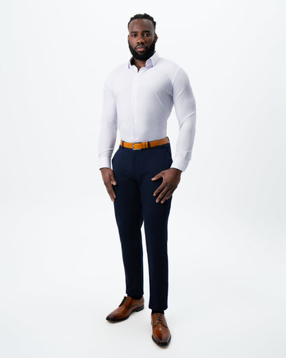 State & Liberty "The Fairmont" White with Lavender Mid-Stripe