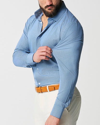 State & Liberty "The Lamar" Light Blue, Black & White Geo Weave