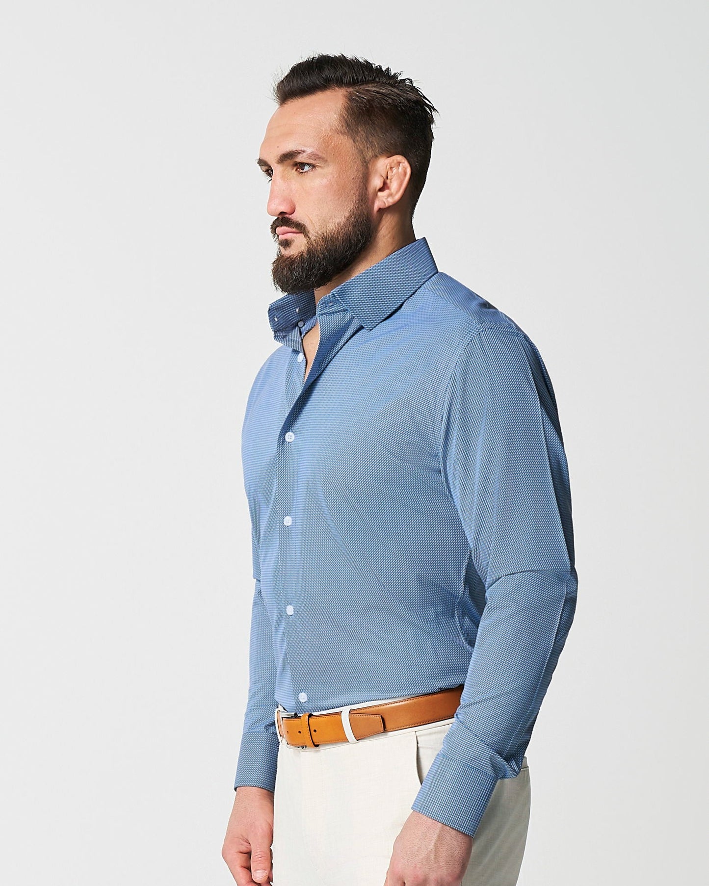 State & Liberty "The Lamar" Light Blue, Black & White Geo Weave