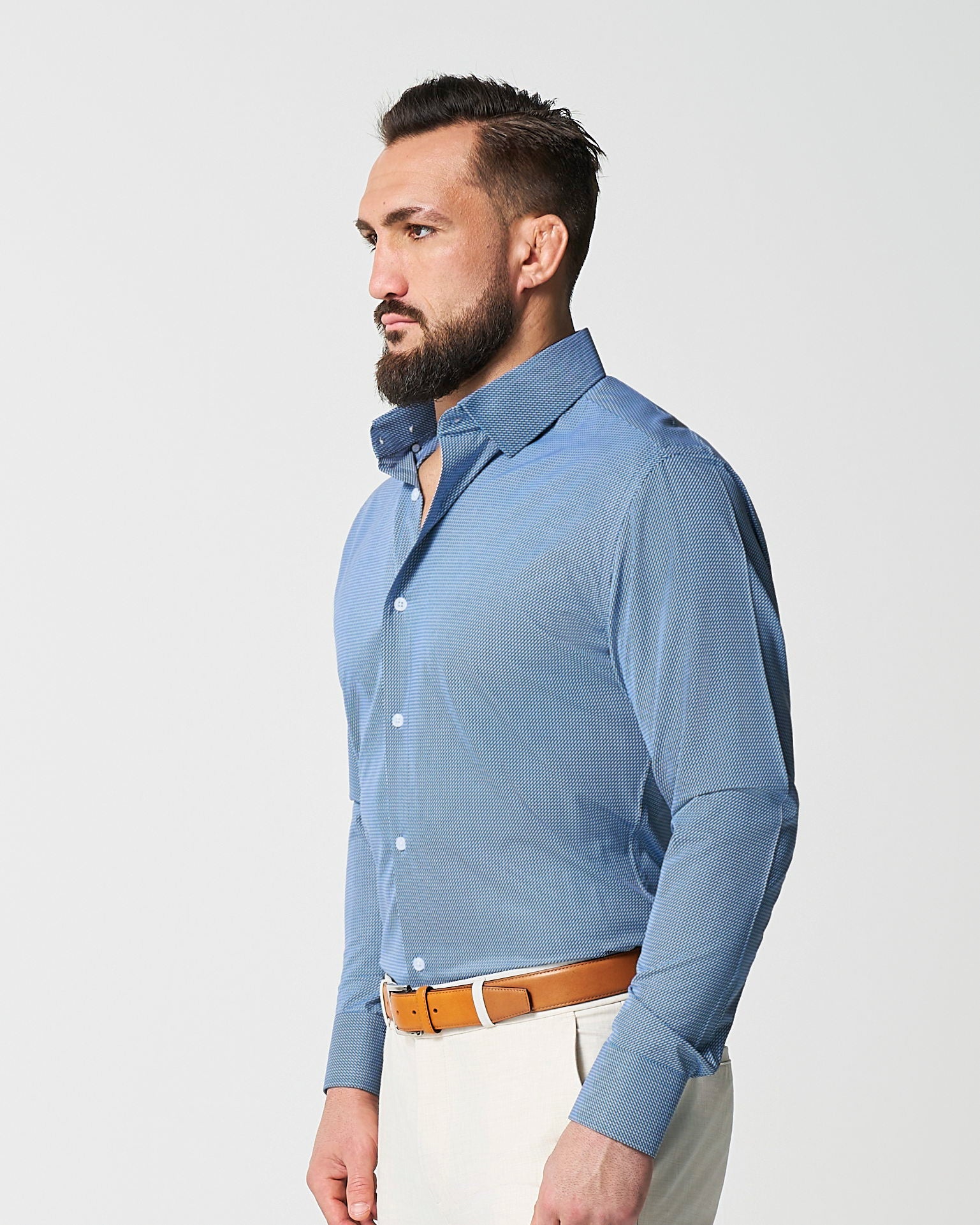 State & Liberty "The Lamar" Light Blue, Black & White Geo Weave