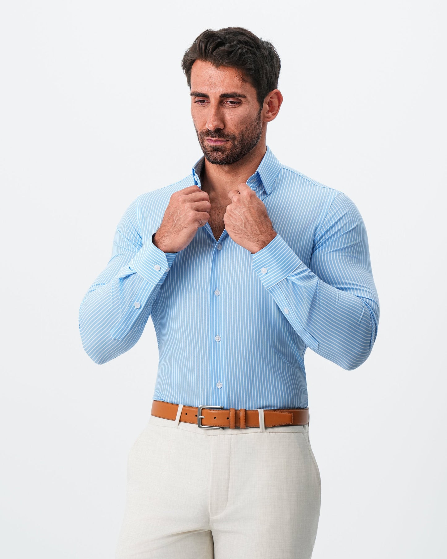 State & Liberty "The Rocky" Powder Blue with White Stripes