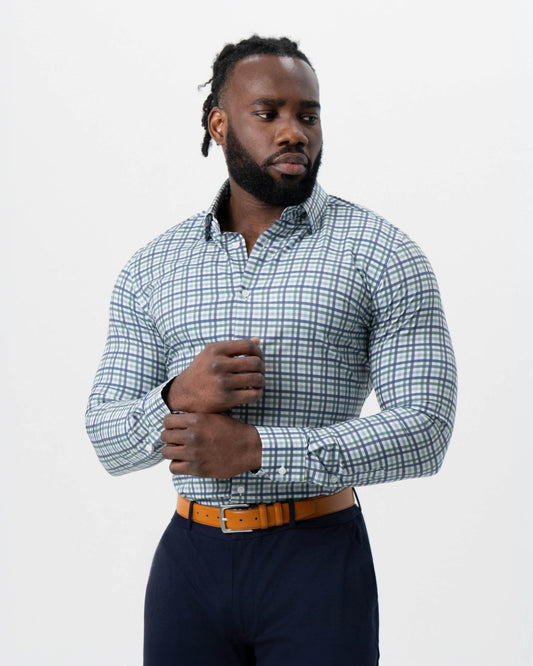 State & Liberty "The Parker" Navy, Light Blue and Pine Green Gingham