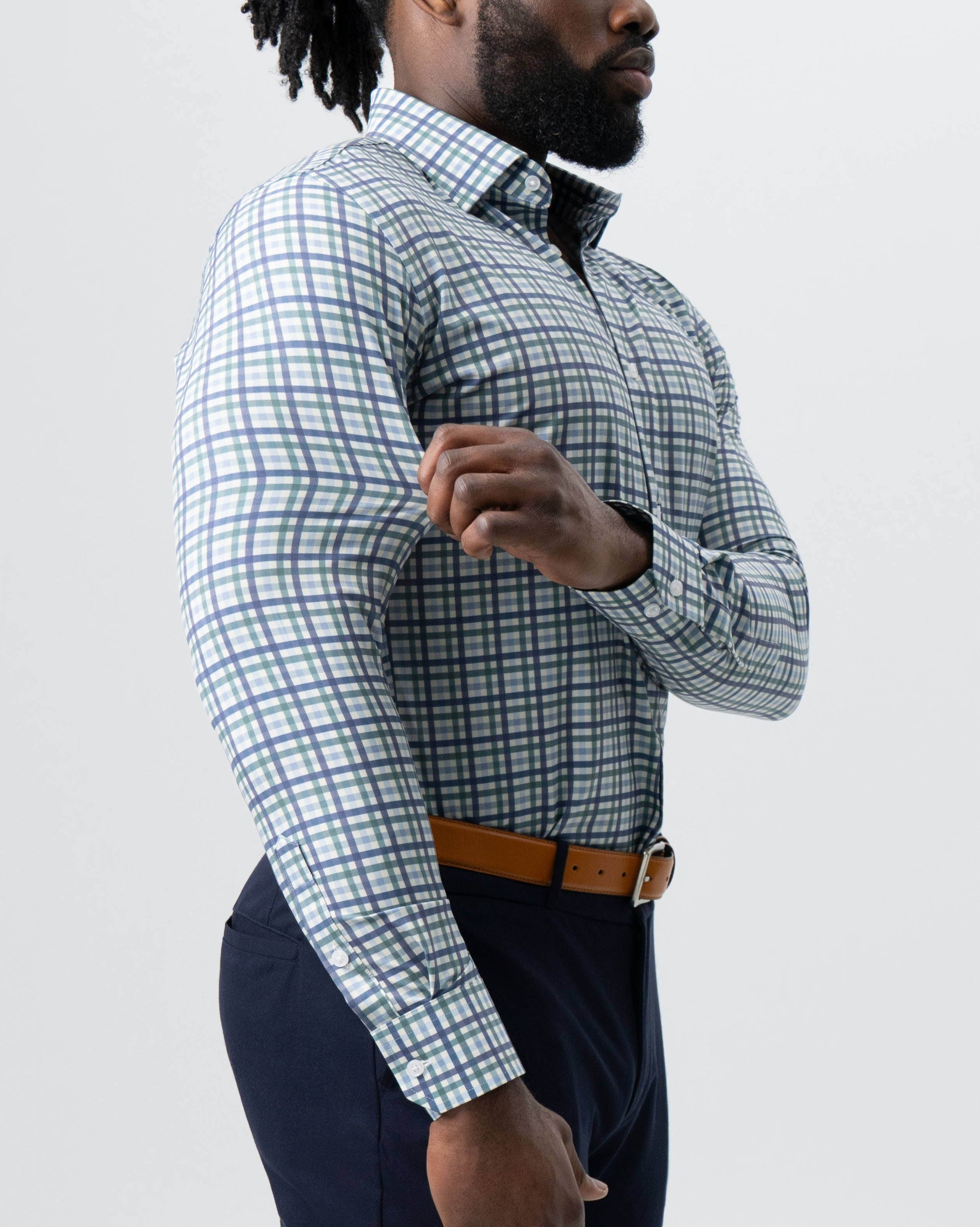 State & Liberty "The Parker" Navy, Light Blue and Pine Green Gingham