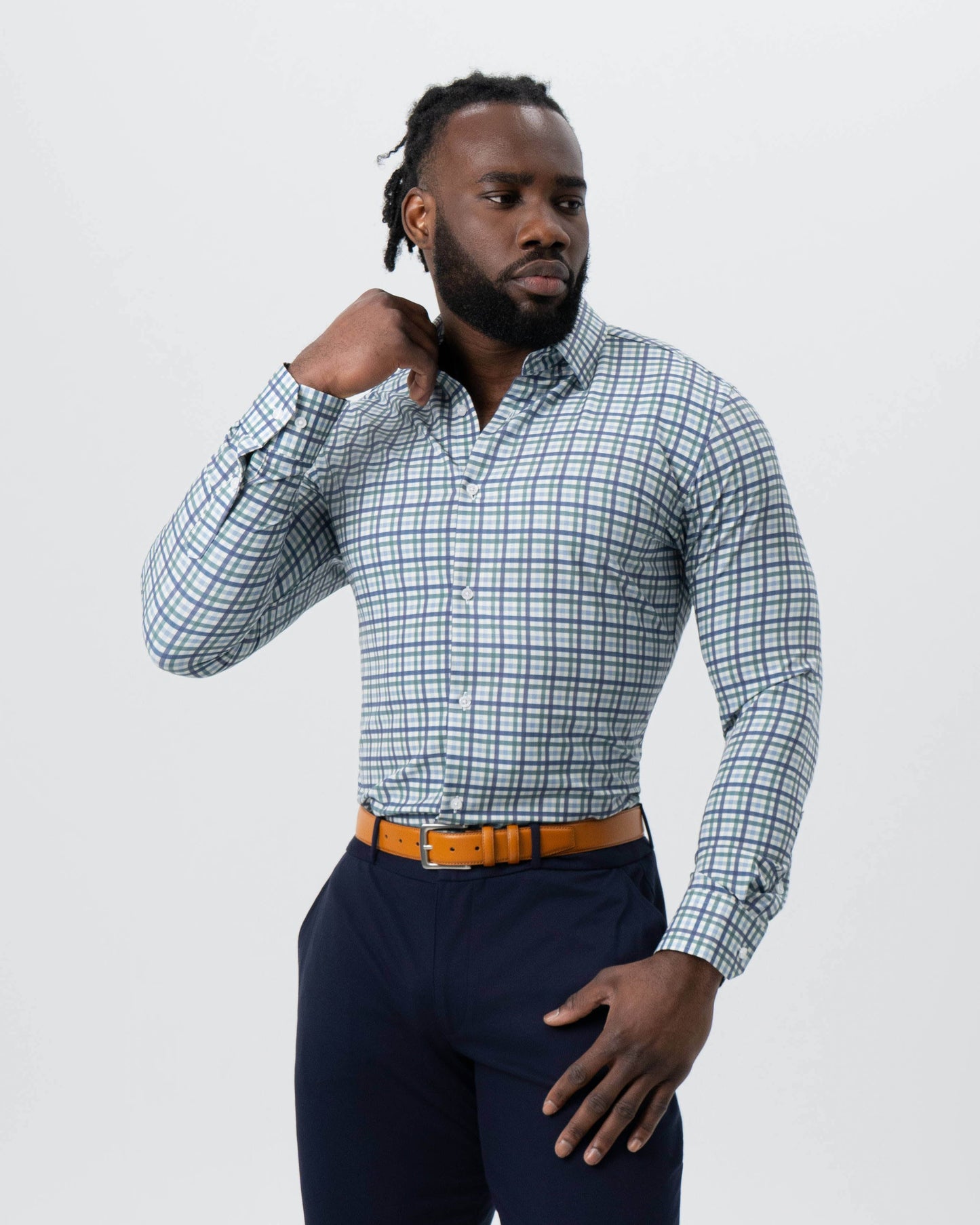 State & Liberty "The Parker" Navy, Light Blue and Pine Green Gingham