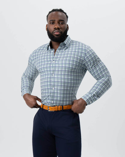 State & Liberty "The Parker" Navy, Light Blue and Pine Green Gingham