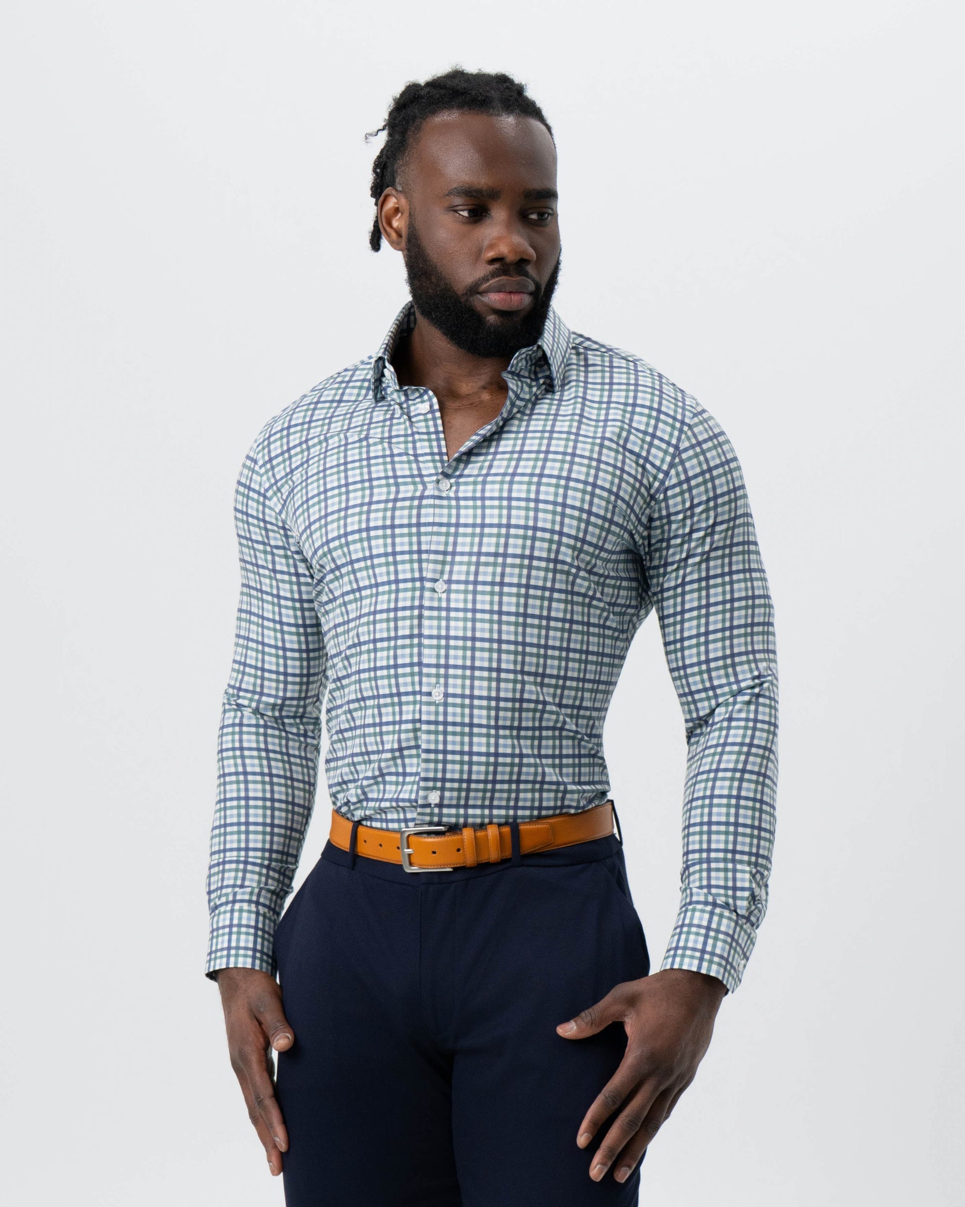 State & Liberty "The Parker" Navy, Light Blue and Pine Green Gingham