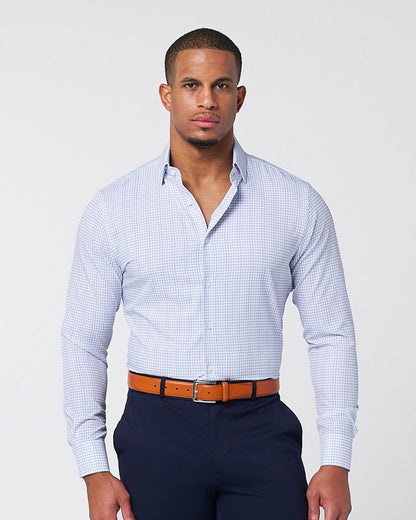 State & Liberty "The Baxter" Blue Mini Line Patterned Windowpane