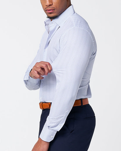 State & Liberty "The Baxter" Blue Mini Line Patterned Windowpane