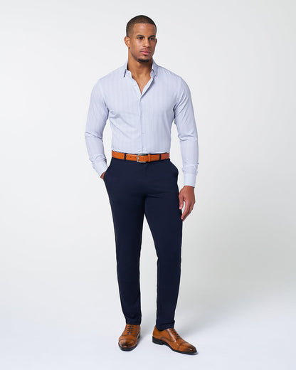 State & Liberty "The Baxter" Blue Mini Line Patterned Windowpane