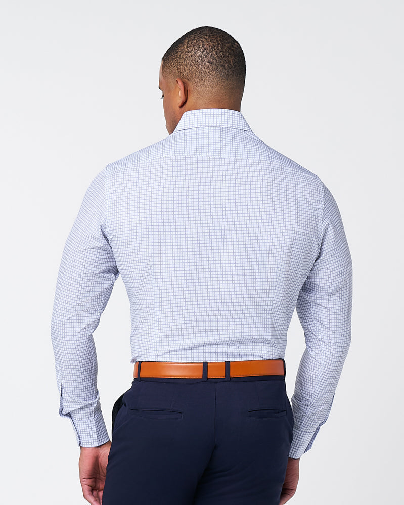 State & Liberty "The Baxter" Blue Mini Line Patterned Windowpane