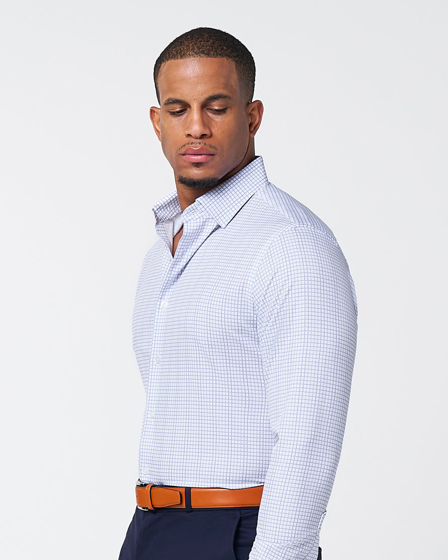 State & Liberty "The Baxter" Blue Mini Line Patterned Windowpane