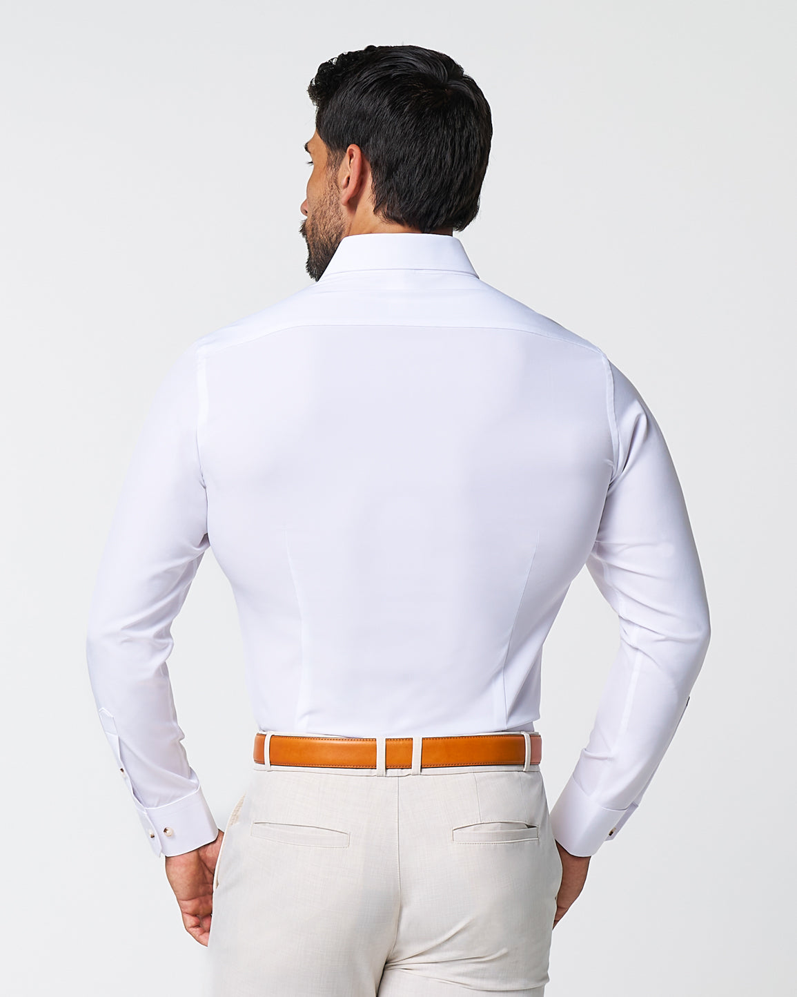 State & Liberty "The Leonardo" Solid White With Tortoise Shell Buttons
