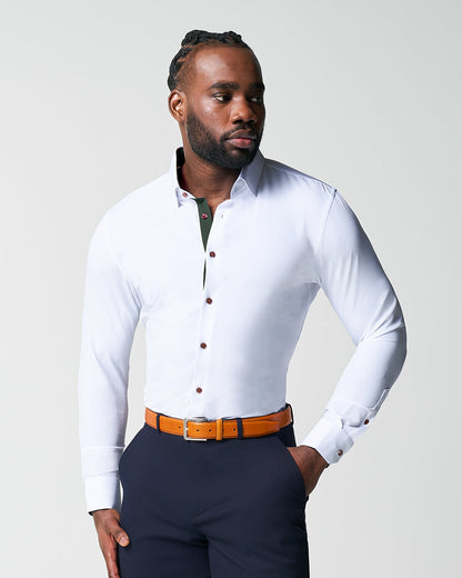 State & Liberty "The Smokey" Solid White With Olive Accents