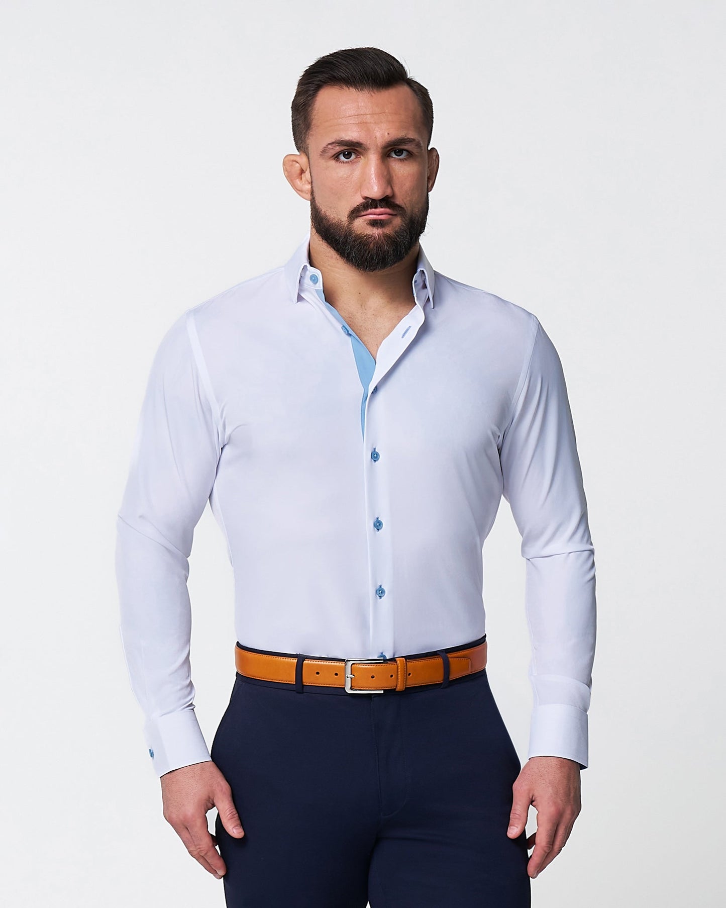 State & Liberty "The Briggs" Solid White with Light Blue Accents