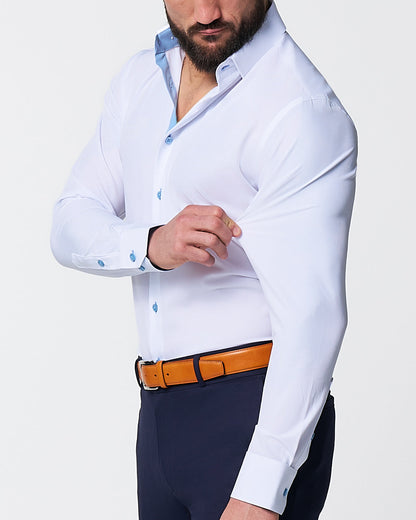 State & Liberty "The Briggs" Solid White with Light Blue Accents