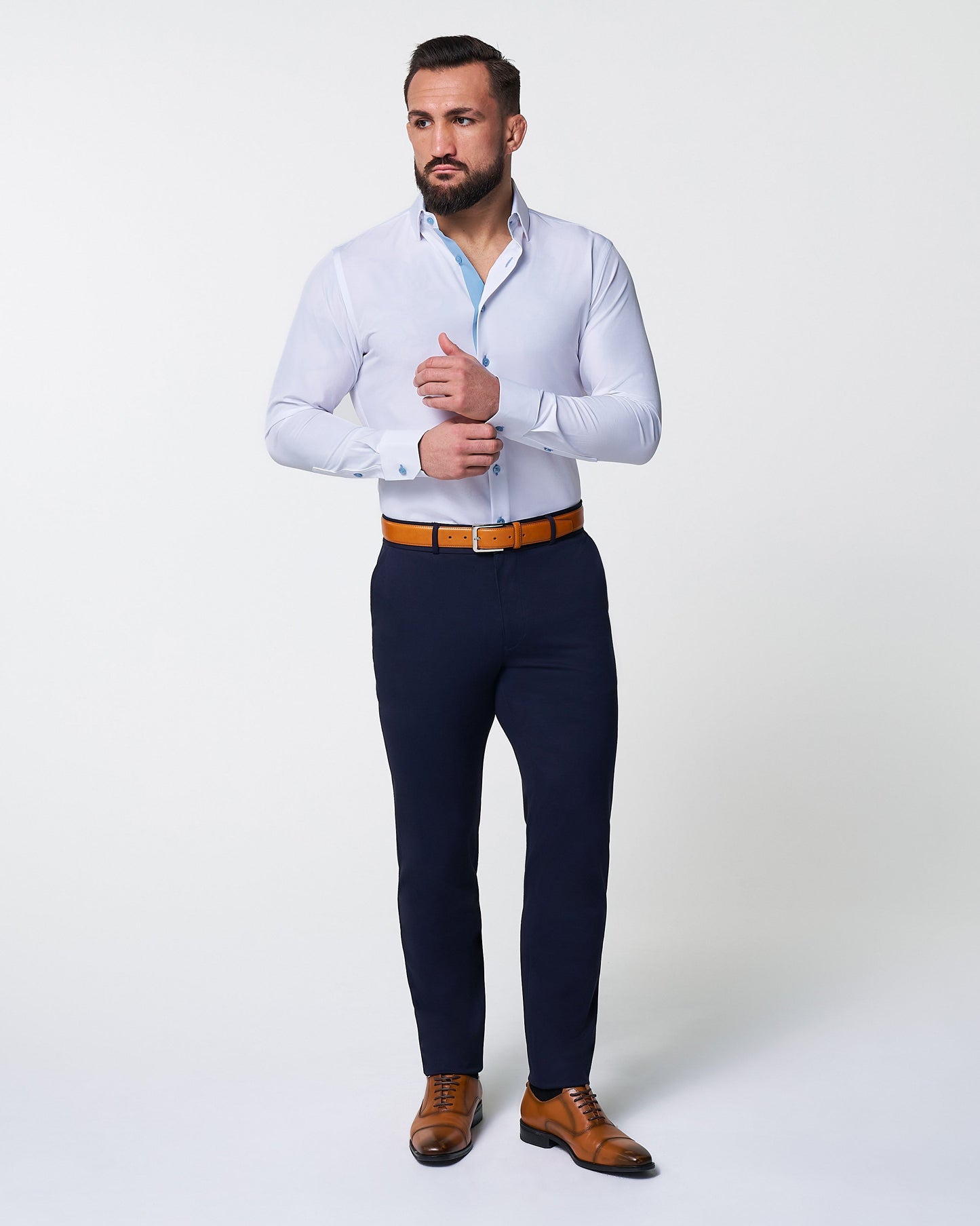 State & Liberty "The Briggs" Solid White with Light Blue Accents