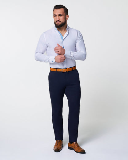 State & Liberty "The Briggs" Solid White with Light Blue Accents