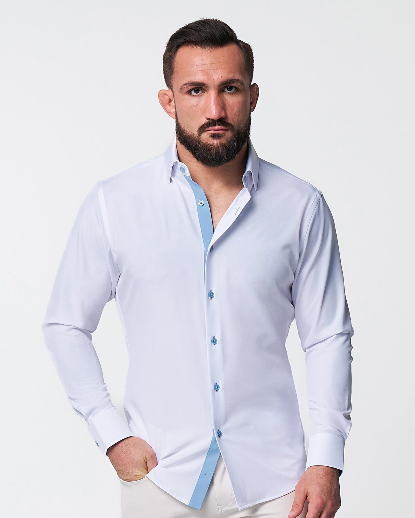 State & Liberty "The Briggs" Solid White with Light Blue Accents
