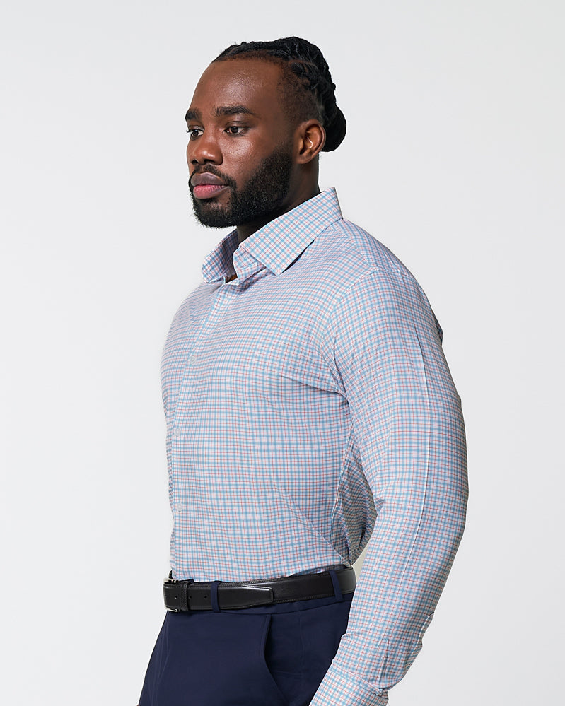 State & Liberty "The Dimitri" Blue Plaid With Orange Windowpane
