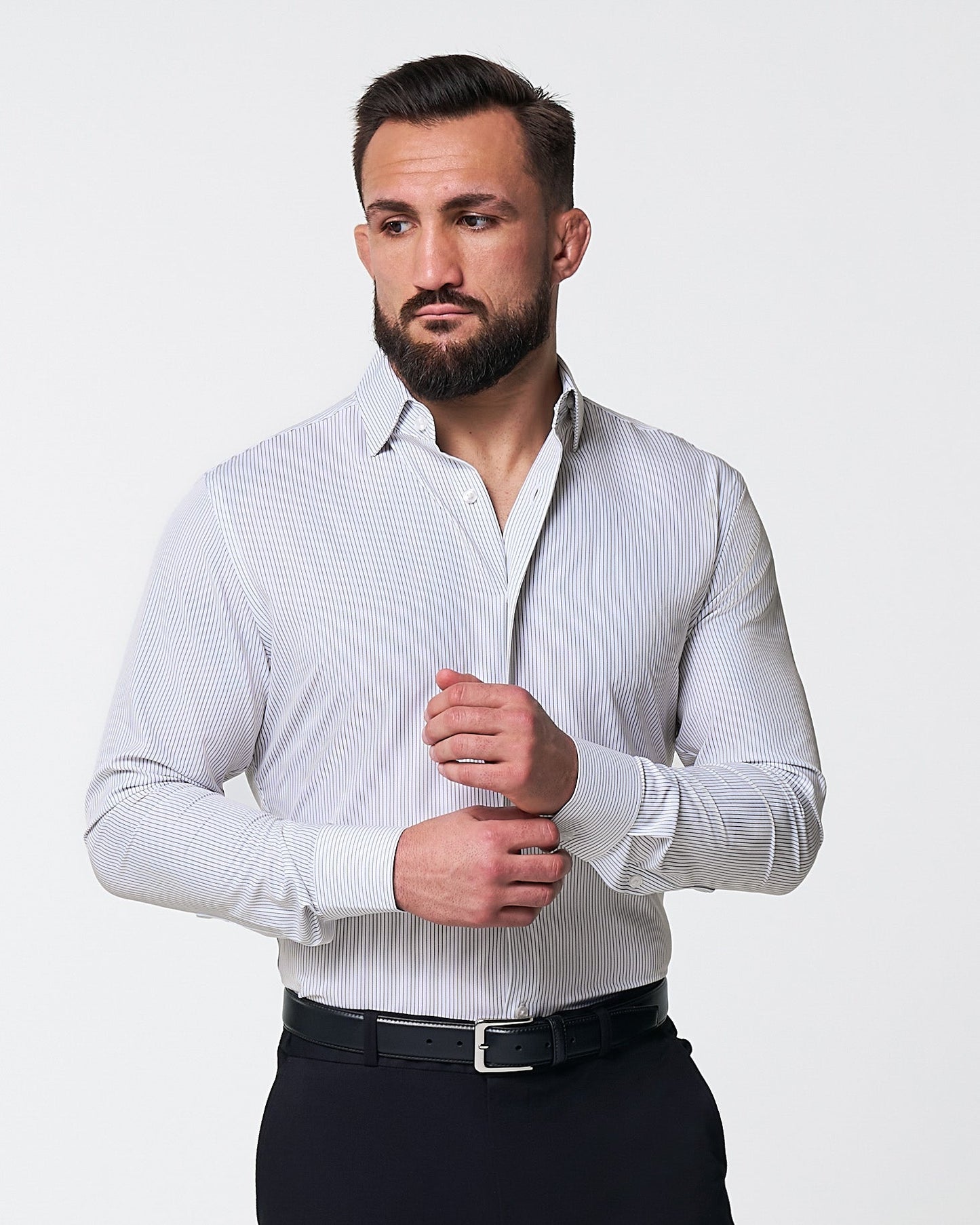 State & Liberty "The Wylder" Charcoal Chalked Pinstripe