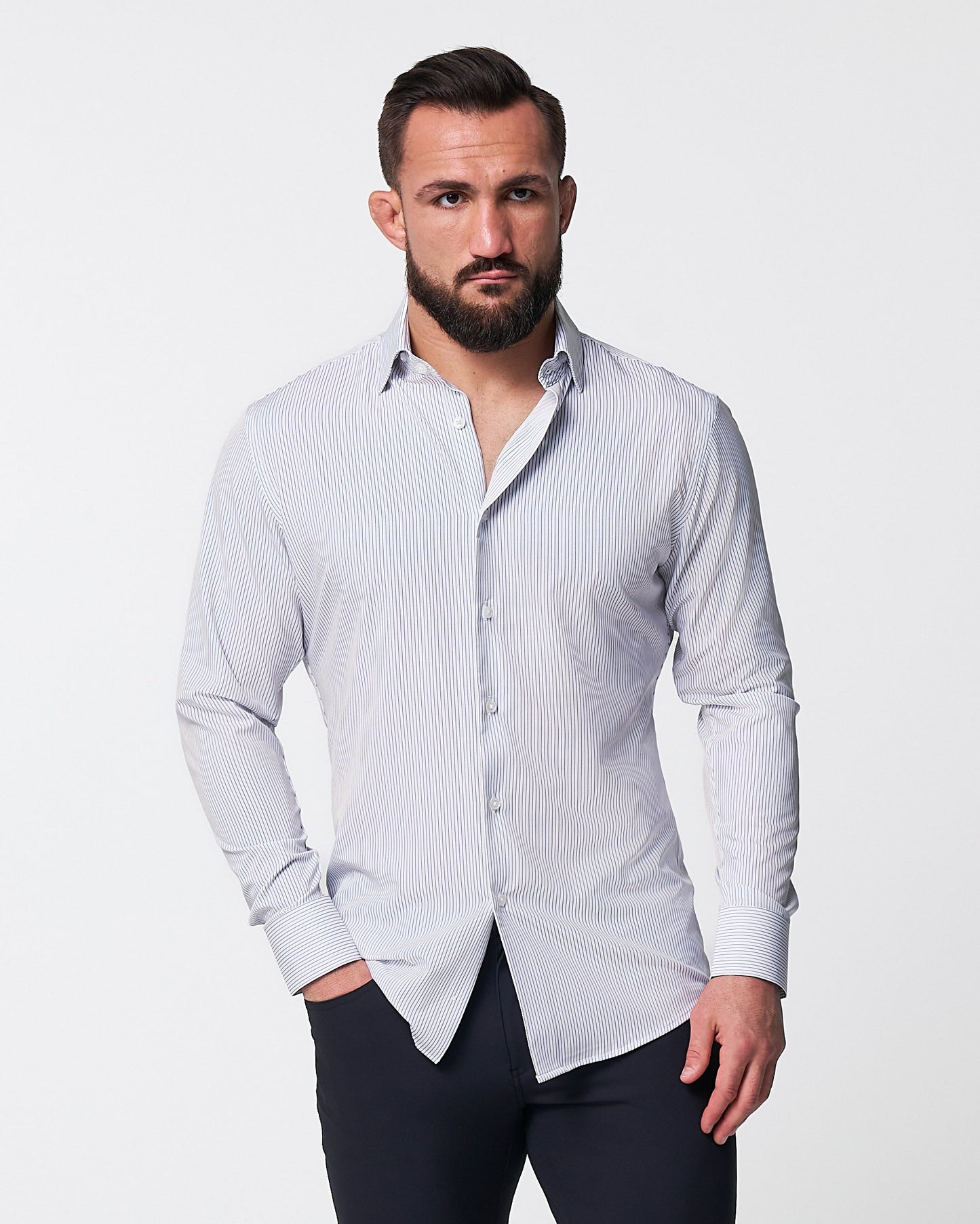 State & Liberty "The Wylder" Charcoal Chalked Pinstripe
