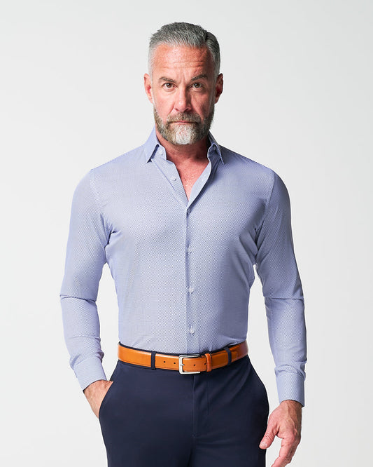 State & Liberty "The Charles" Navy Diamond Dress Shirt