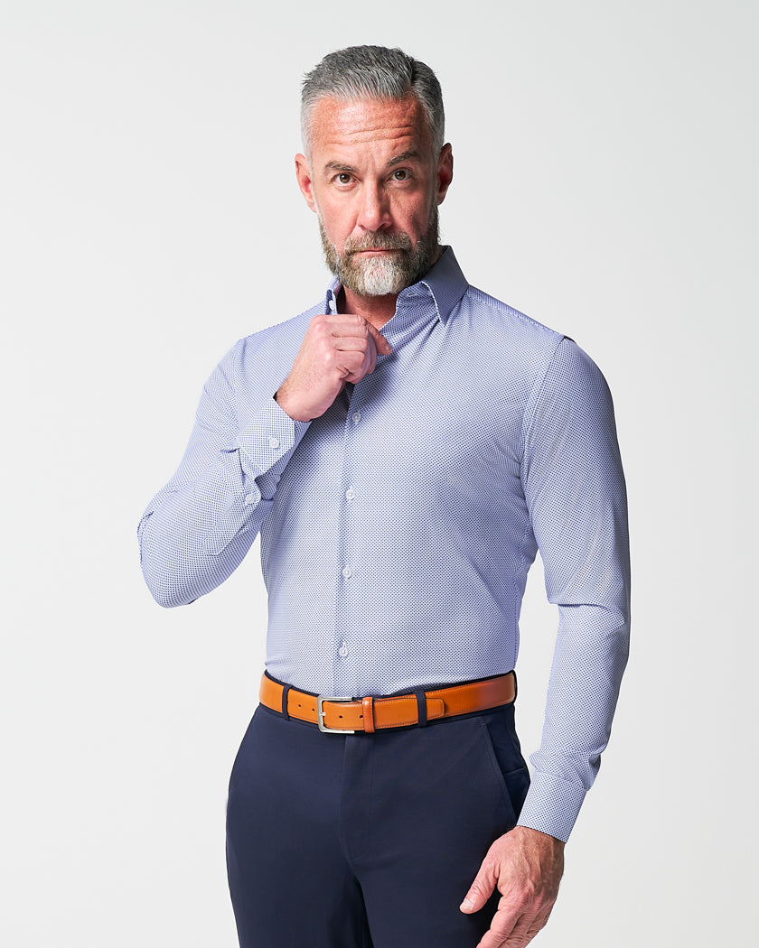 State & Liberty "The Charles" Navy Diamond Dress Shirt